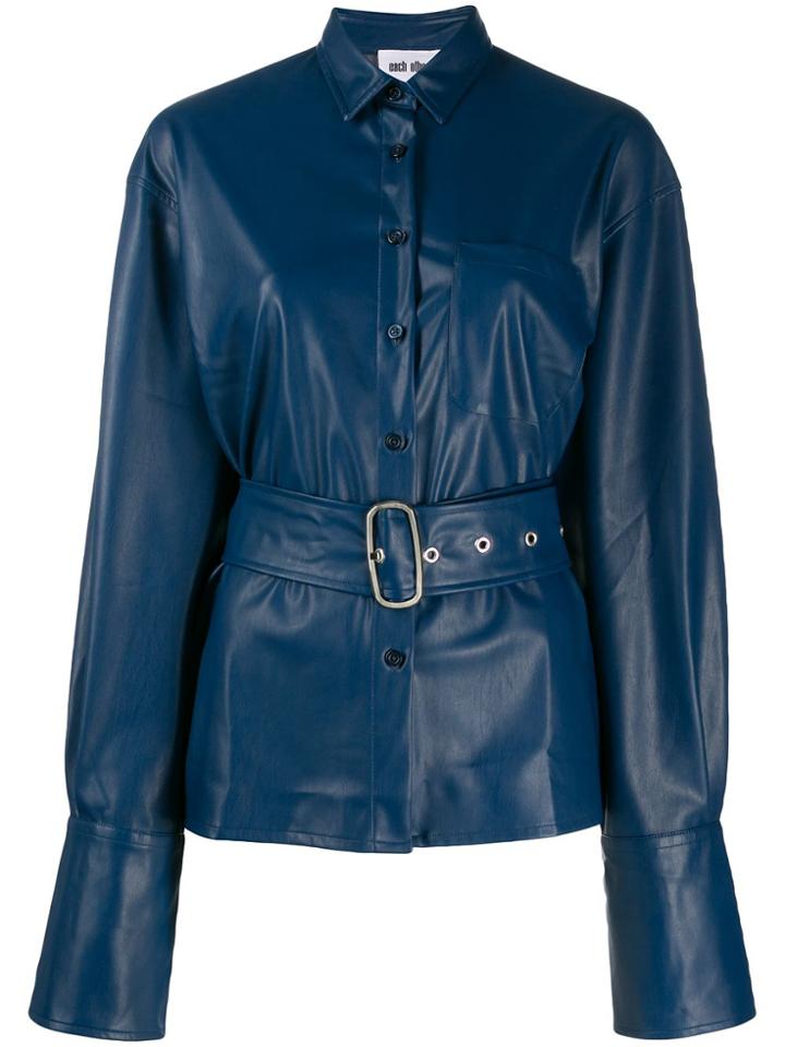 Each X Other Vegan Leather Oversized Jacket - Blue