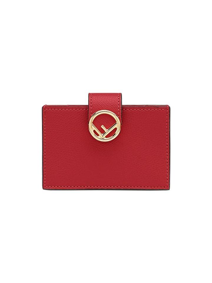 Fendi F Card Holder - Red