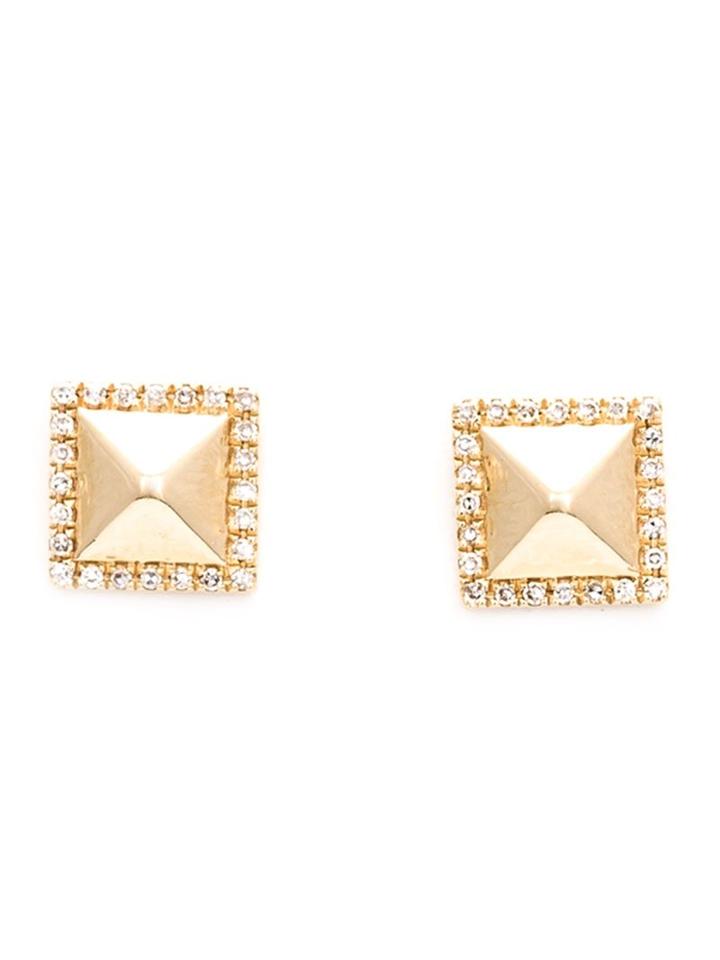 Shylee Rose Diamond Pyramid Stud Earrings