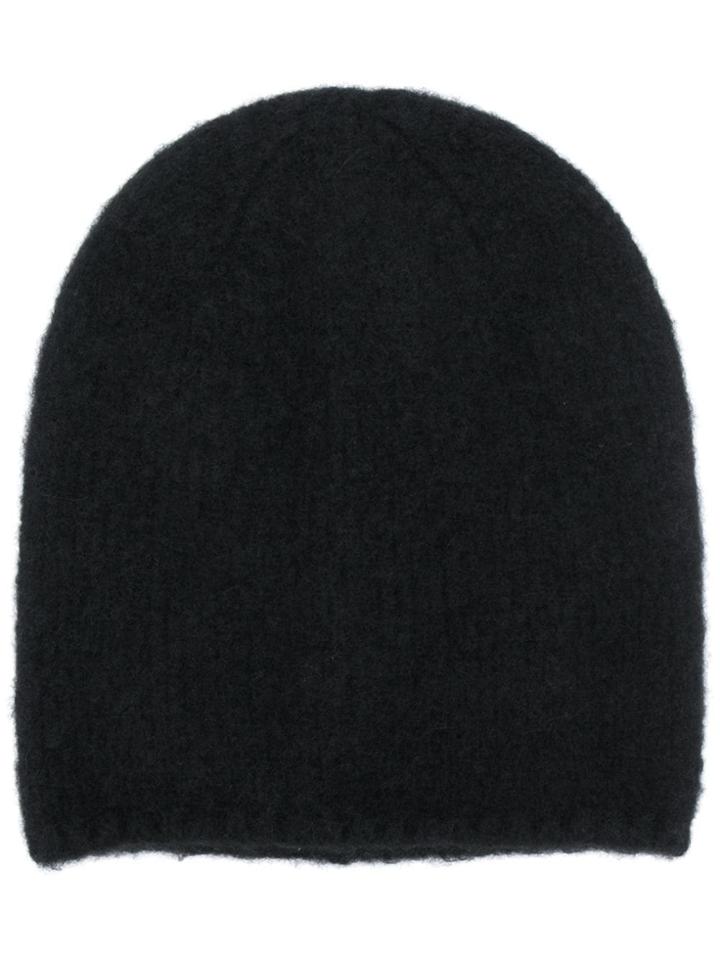 Laneus Fine Knit Beanie Hat - Black