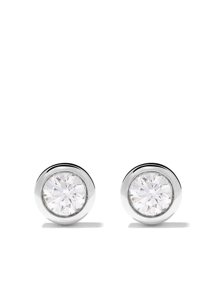 De Beers 18kt White Gold My First De Beers One Diamond Stud Earrings
