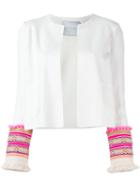 Giada Benincasa Embroidered Sleeve Jacket, Women's, Size: Xs, White, Viscose/spandex/elastane