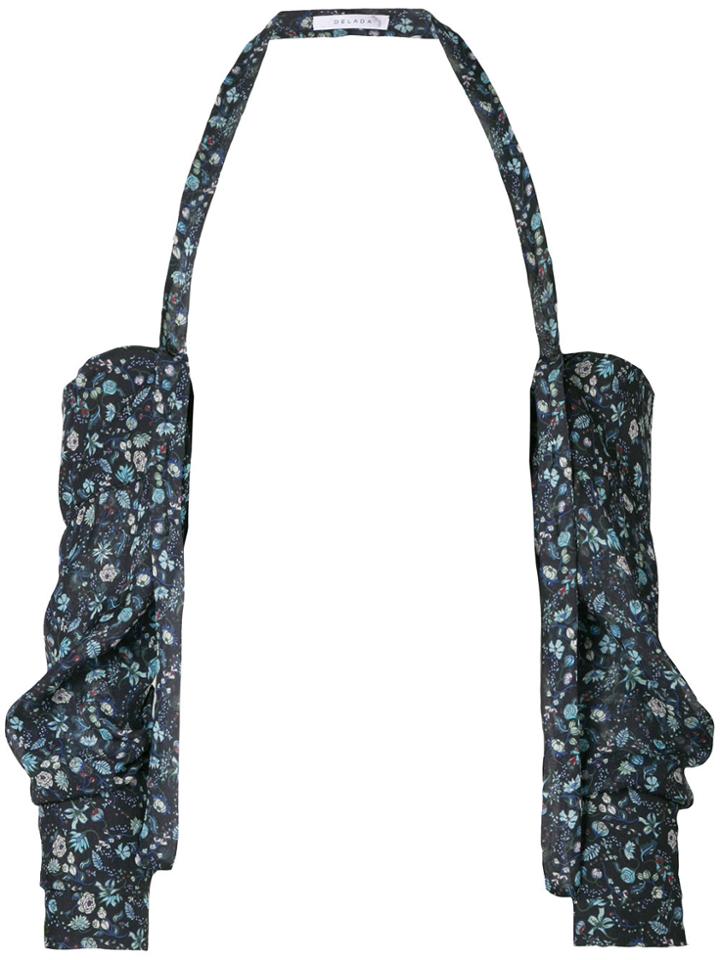 Delada Floral Print Detachable Sleeves - Blue