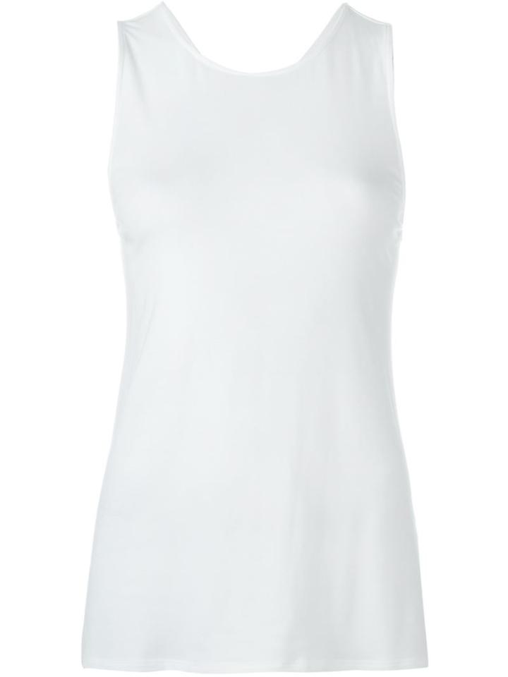 Theory Cross-back Sleeveless Top, Women's, Size: S, White, Spandex/elastane/viscose