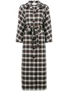 Walk Of Shame Belted Waist Checkered Print Dress - Brown