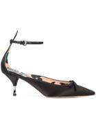 Rochas Pointed Bow Pumps - Black