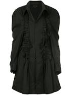 Comme Des Garçons Vintage Ruffle Detail Shirt Jacket - Black