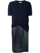 Erika Cavallini 'semicouture' Dress, Women's, Size: Large, Blue, Polyester/wool