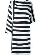 Y-3 Asymmetric Striped T-shirt Dress, Women's, Size: Xs, Black, Cotton
