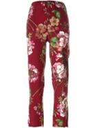 Gucci Floral Print Cropped Trousers