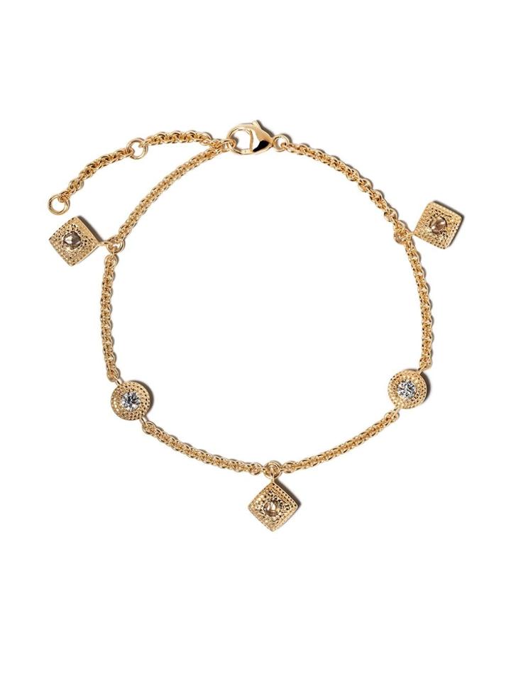 De Beers 18kt Yellow Gold Talisman Diamond Charm Bracelet