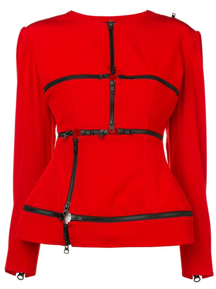 Yohji Yamamoto Zip Detailed Top - Red