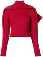 Y / Project Draped Rib Knit Sweater - Red