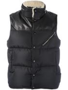 Moncler 'avord' Gilet, Men's, Size: 4, Black, Calf Leather/polyamide/bos Taurus