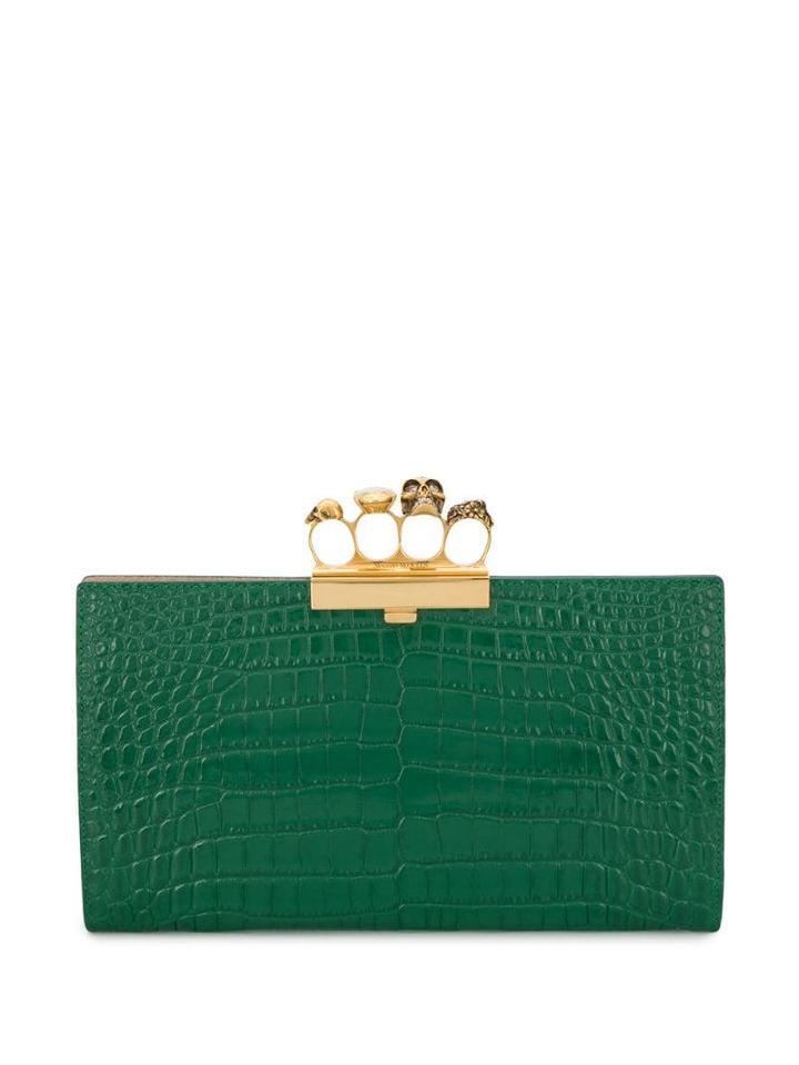 Alexander Mcqueen Knuckle Duster Clutch Bag - Green