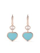 Chopard 18kt Rose Gold Happy Hearts Turquoise And Diamond Drop