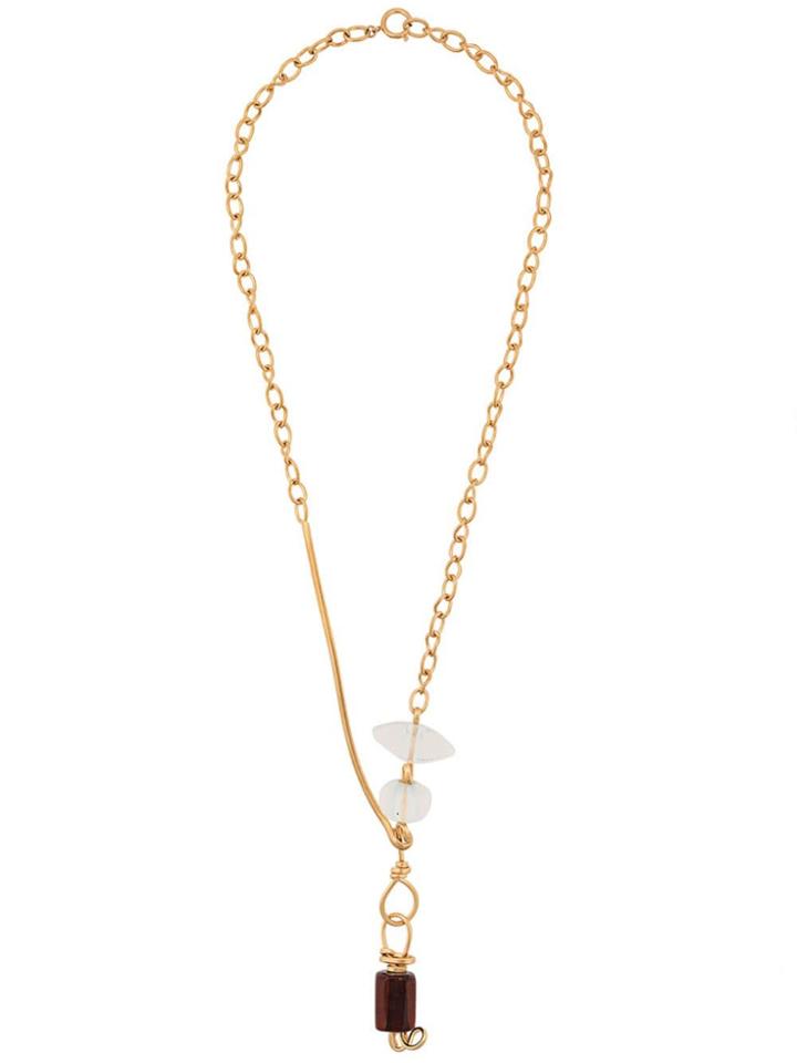 Marni Beaded Asymmetric Necklace - Gold
