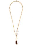 Marni Beaded Asymmetric Necklace - Gold