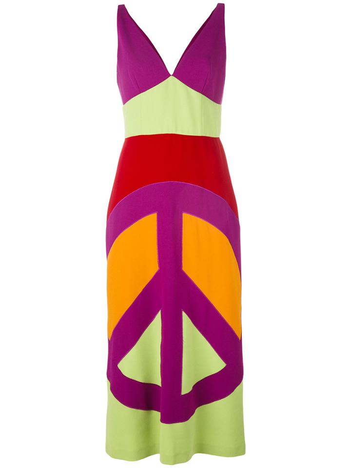 Moschino Vintage Peace Print Maxi Dress - Multicolour