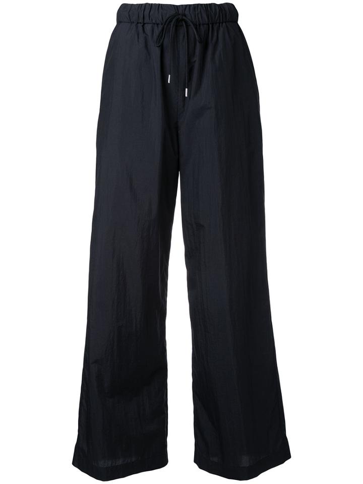 En Route - Drawstring Palazzo Pants - Women - Nylon - 2, Black, Nylon