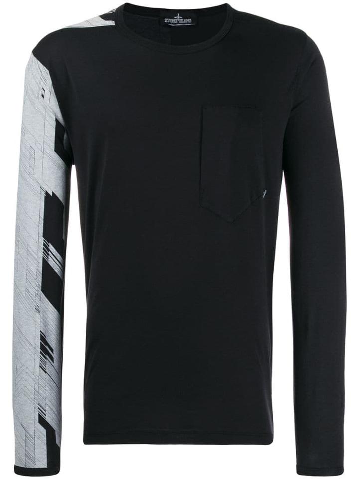 Stone Island Shadow Project Printed Long-sleeved T-shirt - Black