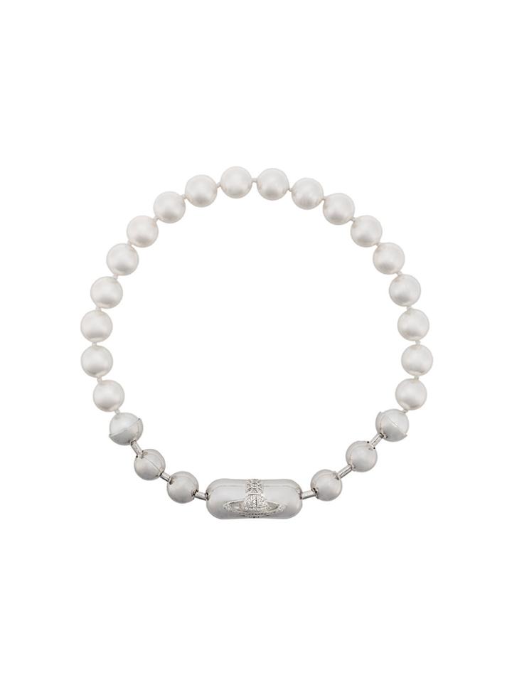 Vivienne Westwood Pearl Choker Necklace - White