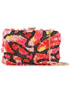 Elie Saab - Floral Applique Clutch - Women - Pvc/leather/nylon - One Size, Black, Pvc/leather/nylon