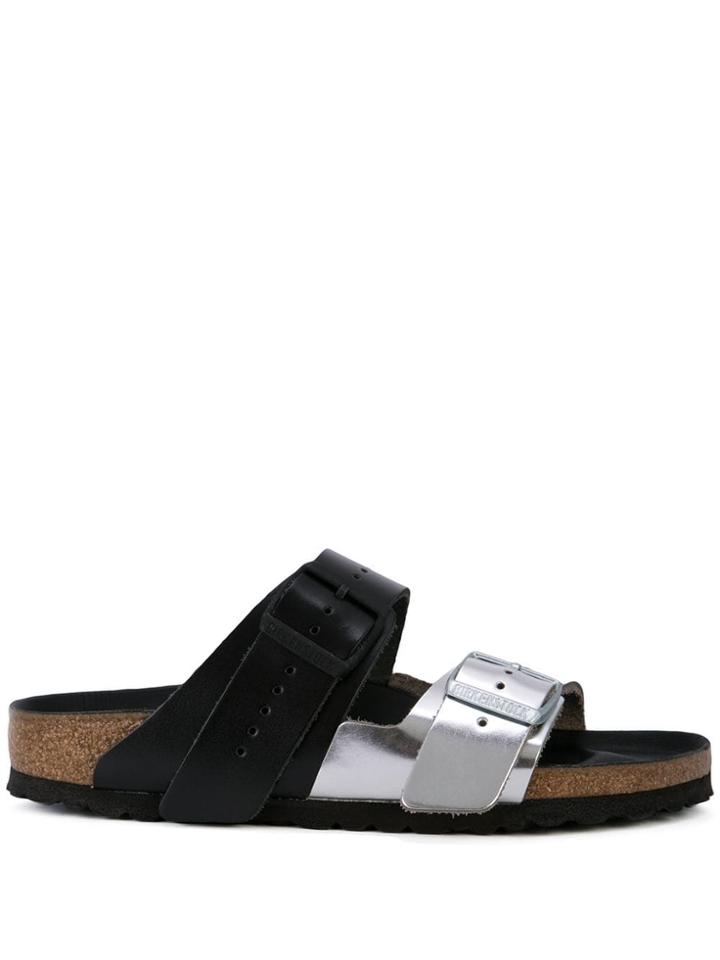 Rick Owens Metallic Buckle Sliders - Black