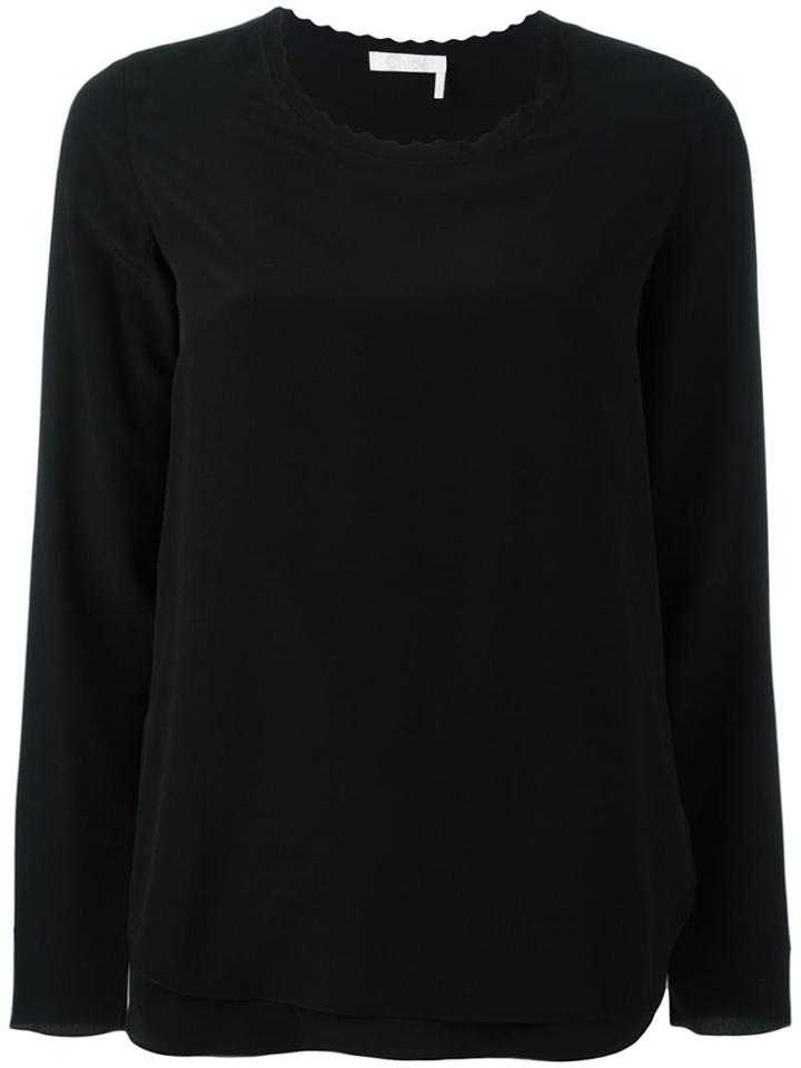Chloé Scalloped Blouse - Black