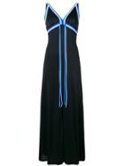 Louis Feraud Vintage Contrast-trim Maxi Dress - Black
