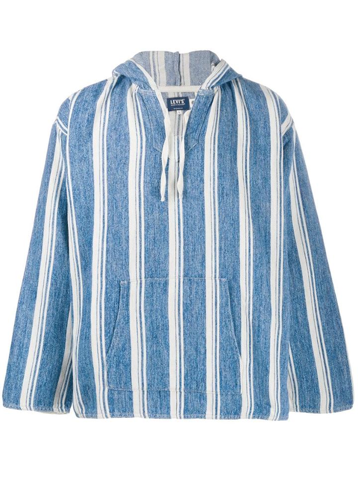 Levi's: Made & Crafted Striped Hoodie - Blue