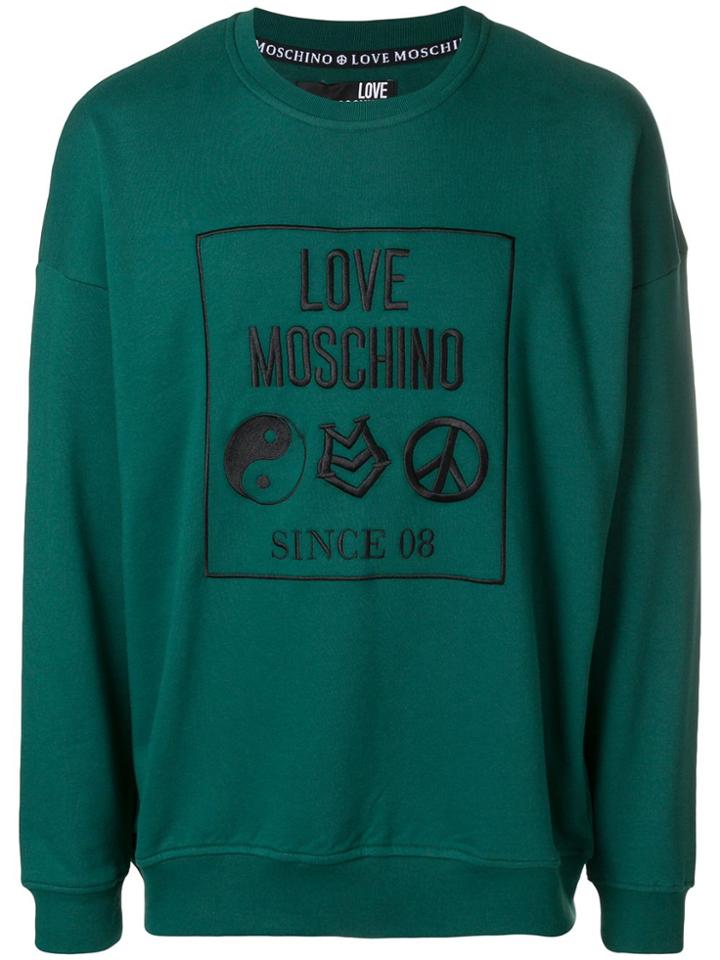 Love Moschino Embroidered Logo Sweatshirt - Green