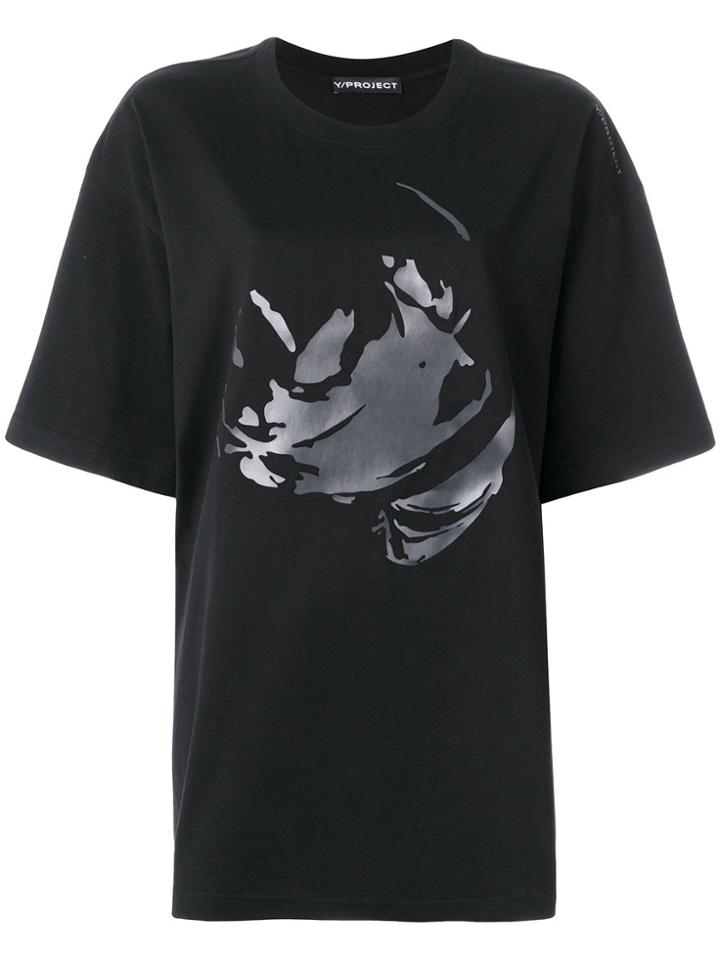 Y / Project Oversized Printed T-shirt - Black