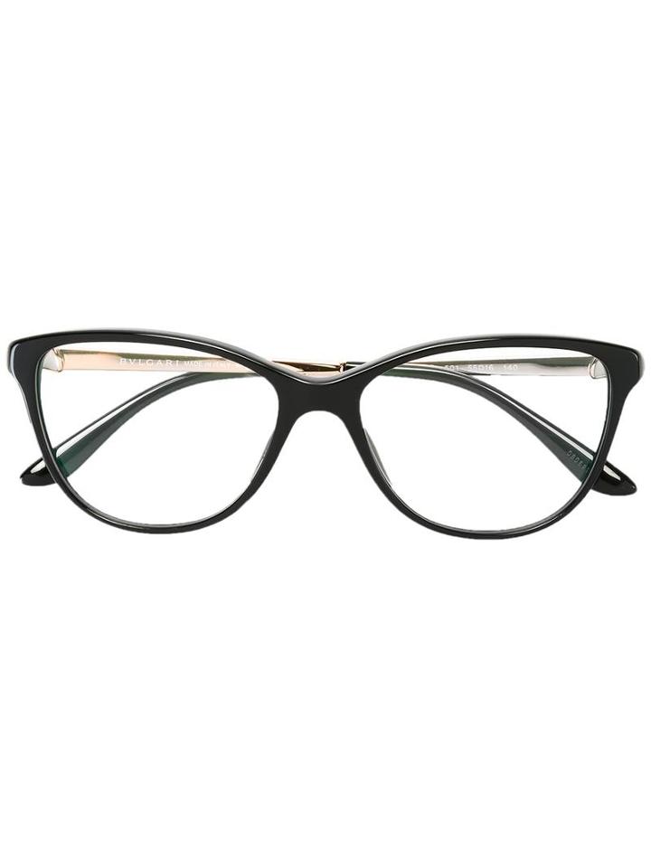 Bulgari Square Frame Glasses, Black, Acetate/metal (other)