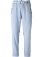 Egrey Cropped Trousers, Women's, Size: 44, Blue, Lyocell