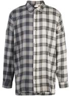 Mostly Heard Rarely Seen Plaid Colour Block Shirt - Grey