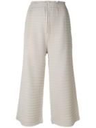 Issey Miyake Textured Cropped Trousers - Nude & Neutrals