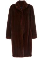Sprung Frères Oversized Mink Fur Coat - Red