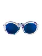 Linda Farrow Floral Frame Sunglasses, Women's, Blue,