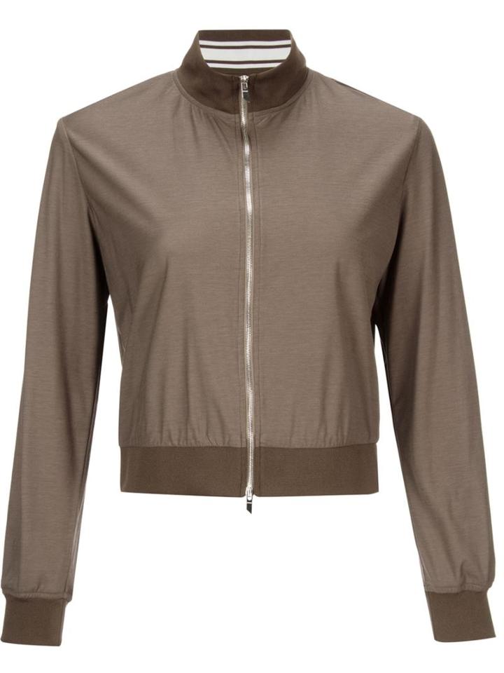 Astraet Zipped Fitted Jacket, Women's, Green, Cotton/rayon/nylon/polyurethane