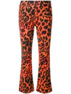R13 Flared Leopard Print Jeans - Yellow & Orange