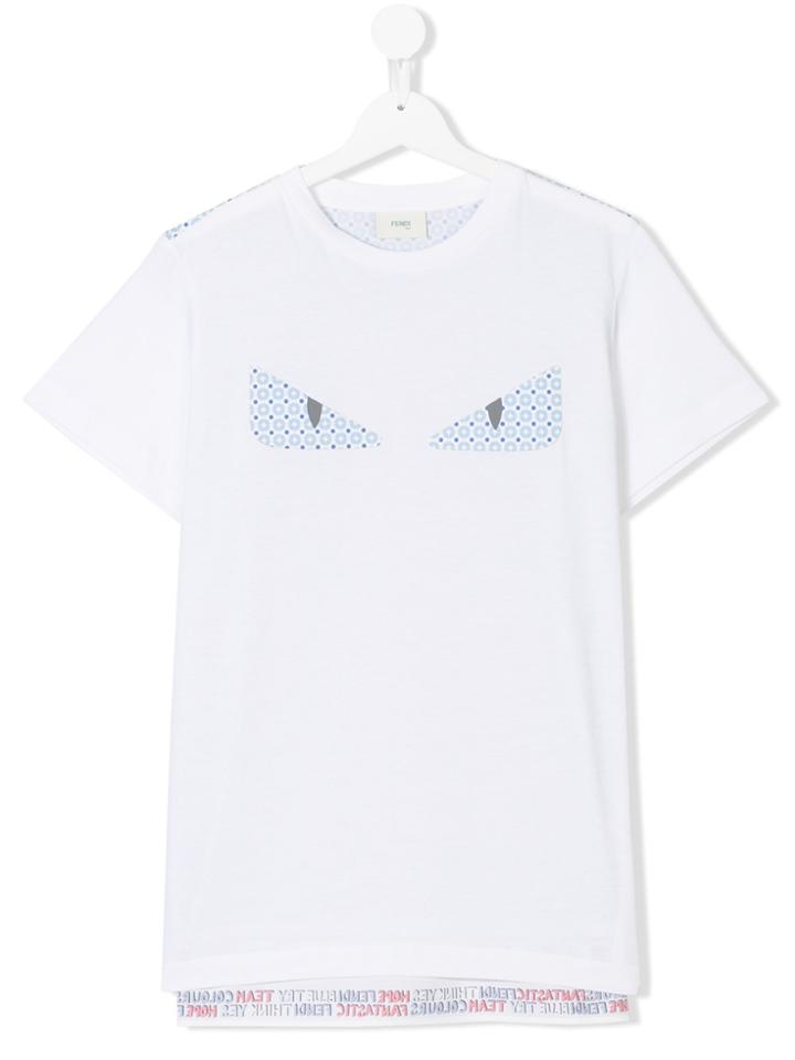Fendi Kids Bag Bugs T-shirt - White
