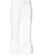 Rosie Assoulin - Frill Hem Cropped Trousers - Women - Cotton - 4, White, Cotton