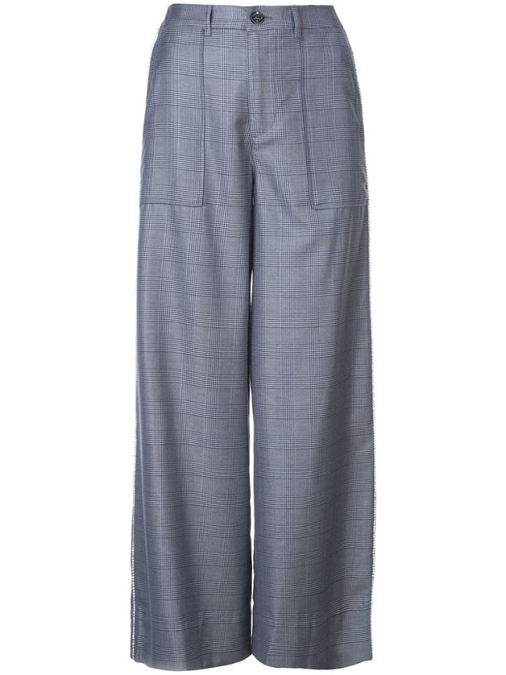 Ganni Embellished Wide Leg Trousers - Blue