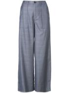 Ganni Embellished Wide Leg Trousers - Blue