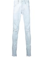 Monkey Time - Distressed Skinny Jeans - Men - Cotton/spandex/elastane - Xl, Blue, Cotton/spandex/elastane