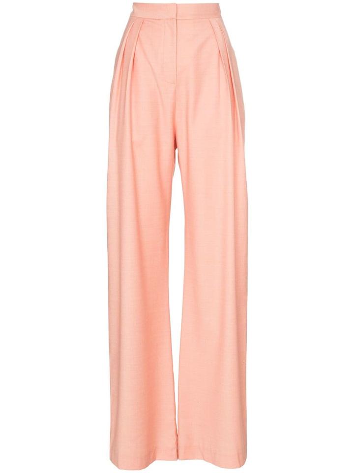 Matériel High-waisted Wool Slouch Trousers - Pink