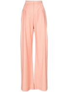 Matériel High-waisted Wool Slouch Trousers - Pink