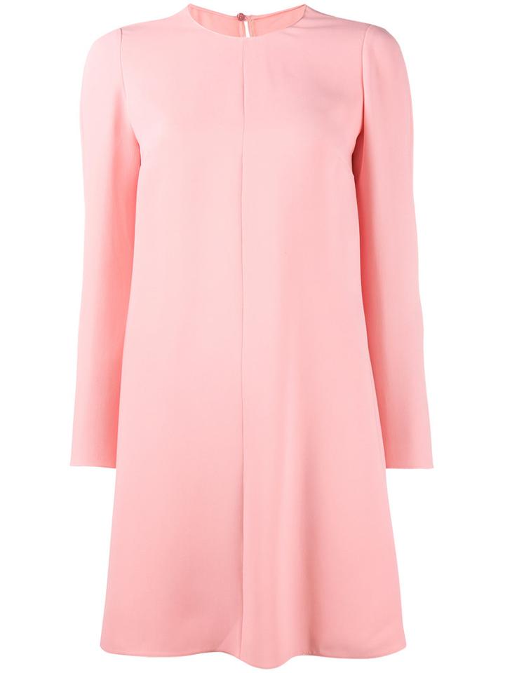 Valentino - Draped Long Sleeved Dress - Women - Silk/polyamide/spandex/elastane - 44, Women's, Pink/purple, Silk/polyamide/spandex/elastane