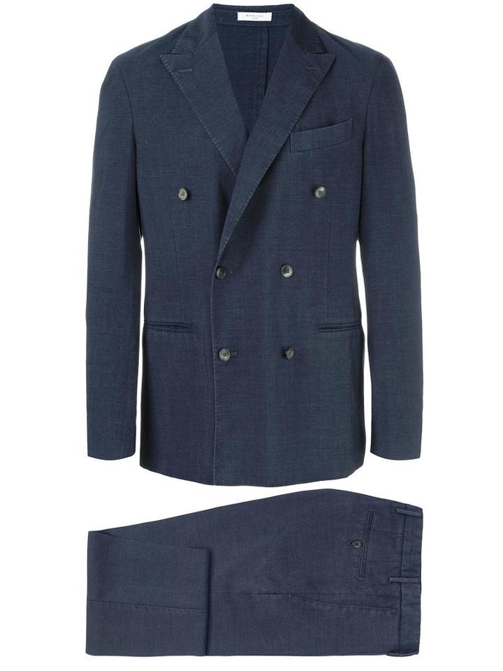 Boglioli Formal Suit, Men's, Size: 46, Blue, Cupro/virgin Wool/silk/spandex/elastane